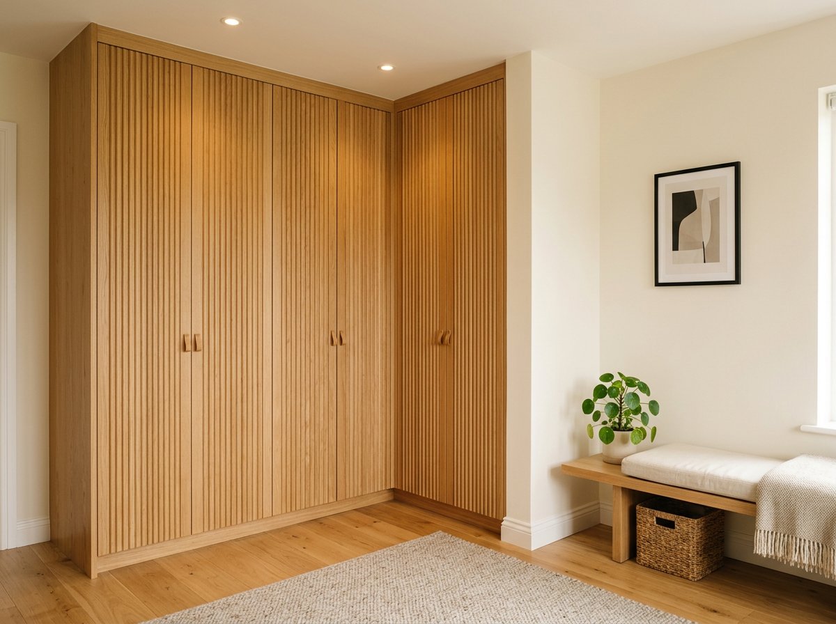 Après : chambre avec dressing intégré toute hauteur en chêne